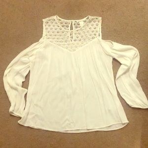White Cold Shoulder Top